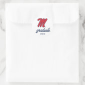 Universität Mississippi | Script M Runder Aufkleber (Tasche)