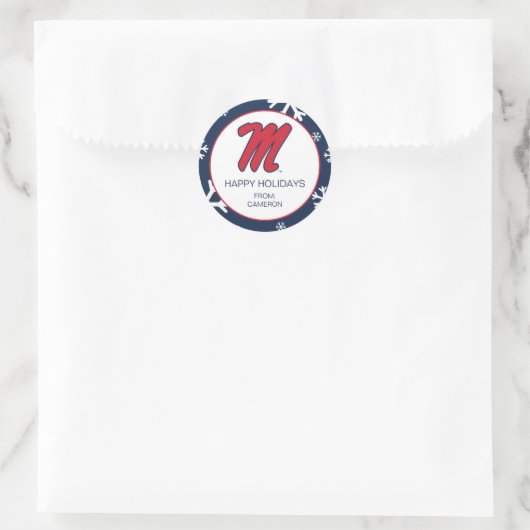 Universität Mississippi | Script M Runder Aufkleber (Tasche)