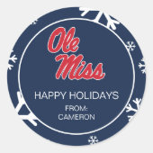 Universität Mississippi | Script M Runder Aufkleber (Vorderseite)