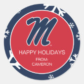 Universität Mississippi | Script M Runder Aufkleber (Vorderseite)