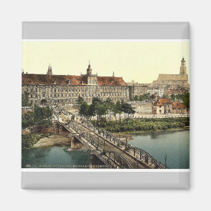 Universität mit Brücke, Breslau, Schlesien, Deutsc Magnet
