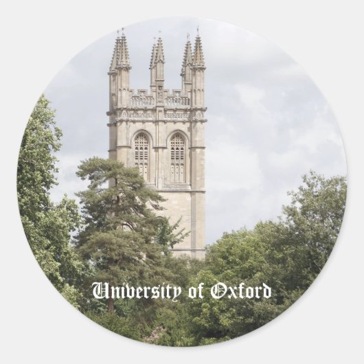 Universität Oxford Runder Aufkleber (Vorderseite)