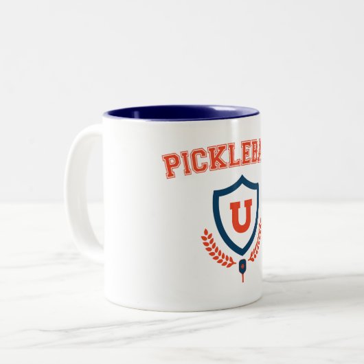 Universität Pickleball Zweifarbige Tasse (Vorderseite Links)