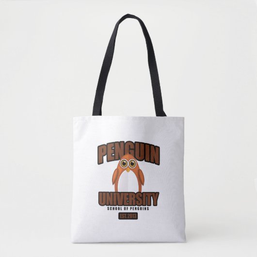 Universität Pinguin - Brown Tasche (Vorderseite)