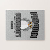 Universität Pinguin - Grau Puzzle (Horizontal)