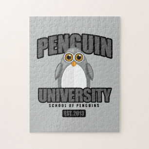 Universität Pinguin - Grau Puzzle