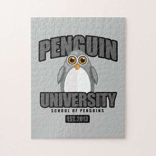 Universität Pinguin - Grau Puzzle (Vertikal)