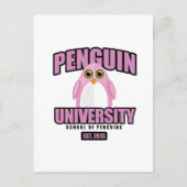 Universität Pinguin - Pink Postkarte (Vorderseite)