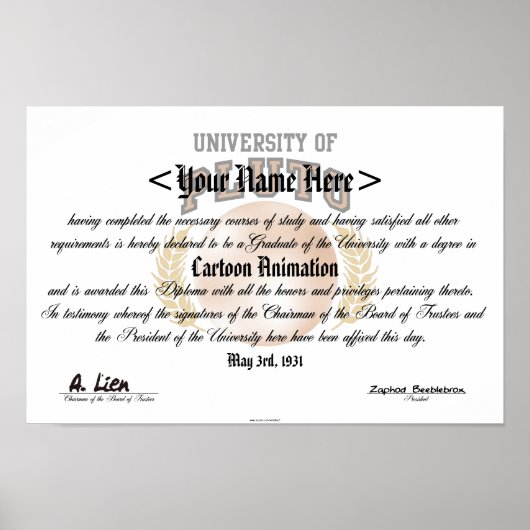 Universität Pluto Diploma Poster (Vorne)