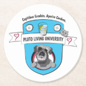 Universität Pluto Runder Pappuntersetzer (Vorderseite)