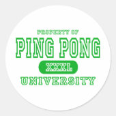 Universität Pong Runder Aufkleber (Vorderseite)