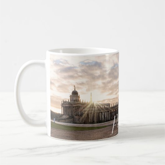 Universität Potsdam bei Sonnenuntergang in Deutsch Kaffeetasse (Links)
