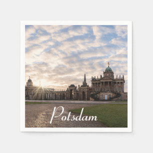 Universität Potsdam bei Sonnenuntergang in Deutsch Serviette