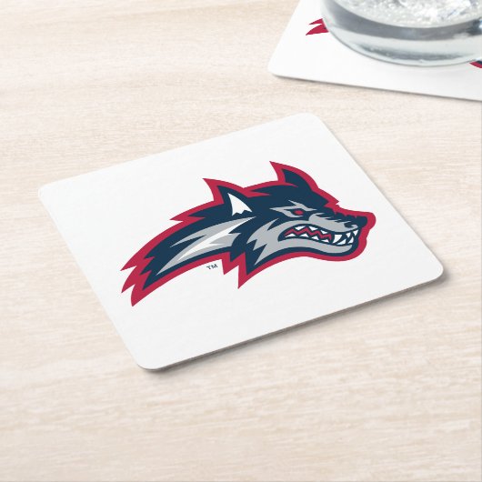 Universität Stony Brook | Seawolfen Rechteckiger Pappuntersetzer (angewinkelt)