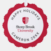 Universität Stony Brook | Wortmarke Ornament Karte (Rückseite)