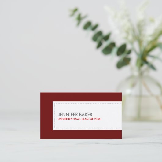 UNIVERSITÄT/UNI STUDENT TIEF ROT TELEFONNUMMERKARTE (Stehend Vorderseite)