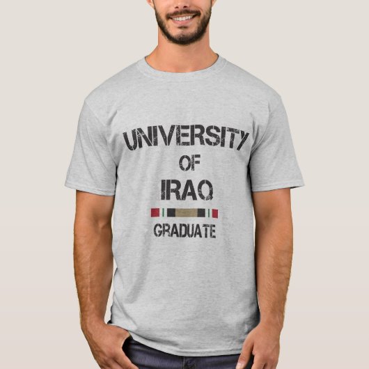 Universität vom Irak beunruhigte Absolvent 2 T-Shirt (Vorderseite)