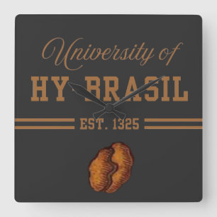 Universität von Hy-Brasil, Est. 1325 Quadratische Wanduhr