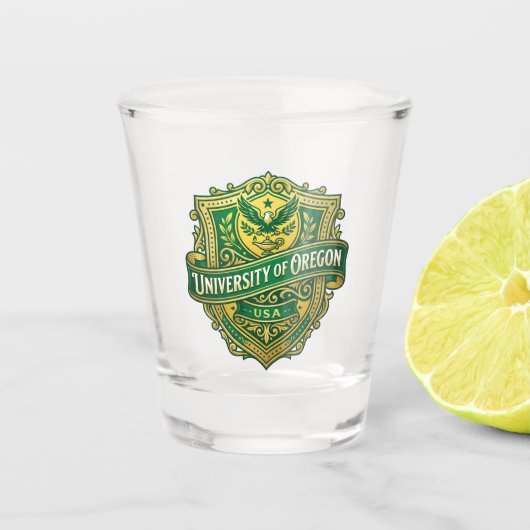 Universität von Oregon USA Schnapsglas (Vorderseite)