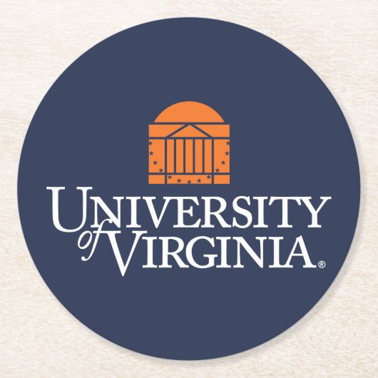 Universität von Virginia Runder Pappuntersetzer (Vorderseite)