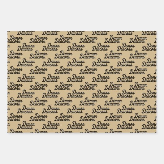 Universität weck Forest | Demon Deacons Script Geschenkpapier Set (Vorderseite 2)