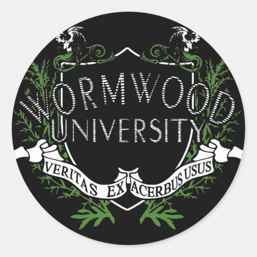 Universität Wormwood Runder Aufkleber (Vorderseite)