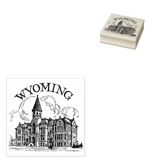 Universität Wyoming Hall of Languages Gummistempel (Stempel)