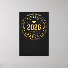 Universitätsabsolvent 2026 Gold Abzeichen Design Leinwanddruck