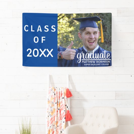 University 2025 Abschluss Blue Foto Grad Party Banner (Insitu)