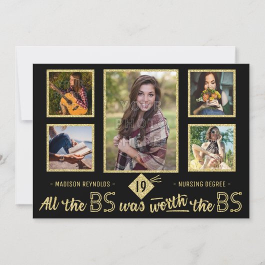 University Abschluss Foto Bachelors Abschluss Part Einladung (Vorderseite)