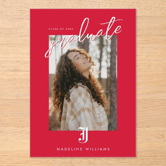 University Abschluss Jacksonville Staat Acryleinladungen (Vorderseite)