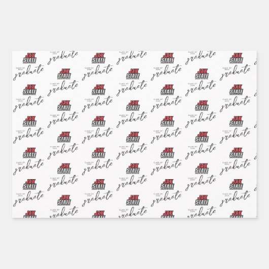 University Abschluss Jacksonville Staat Geschenkpapier Set (Vorderseite)
