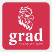 University Abschluss Jacksonville Staat Quadratischer Aufkleber (Vorderseite)