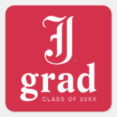 University Abschluss Jacksonville Staat Quadratischer Aufkleber (Vorderseite)