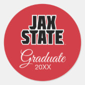 University Abschluss Jacksonville Staat Runder Aufkleber (Vorderseite)