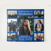 University Blue gratuliert Graduierten Foto Wandteppich (Vorderseite (Horizontal))