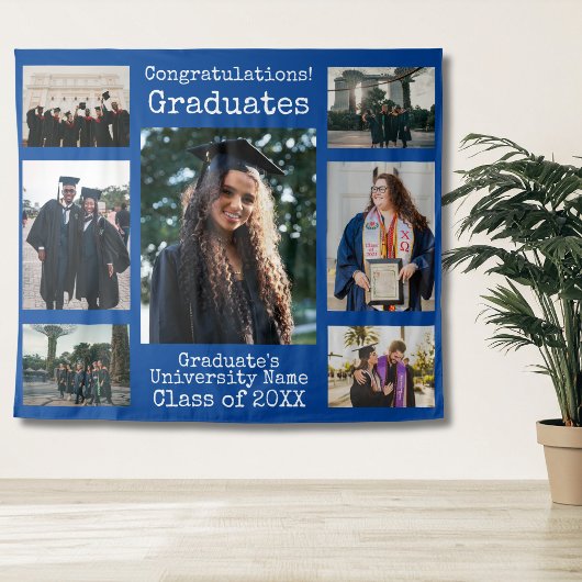 University Blue gratuliert Graduierten Foto Wandteppich