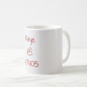 University Crimson Cream Zip Code Custom Kaffeetasse (VorderseiteRechts)