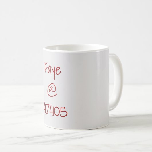 University Crimson Cream Zip Code Custom Kaffeetasse (VorderseiteRechts)