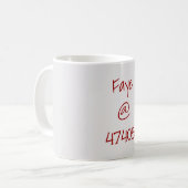University Crimson Cream Zip Code Custom Kaffeetasse (Vorderseite Links)