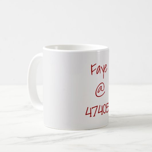 University Crimson Cream Zip Code Custom Kaffeetasse (Vorderseite Links)