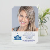 University Gebäude Foto Abschluss Einladung (Stehend Vorderseite)