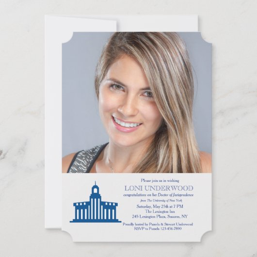 University Gebäude Foto Abschluss Einladung (Vorderseite)