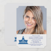 University Gebäude Foto Abschluss Einladung (Vorne/Hinten)