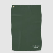 University Golf Team Dark Green und White Golfhandtuch (Vorderseite)