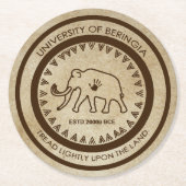 University of Beringia Mammoth Siegel Runder Pappuntersetzer (Vorderseite)