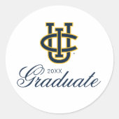 University of California, Irvine Logo Runder Aufkleber (Vorderseite)