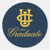 University of California, Irvine Logo Runder Aufkleber (Vorderseite)