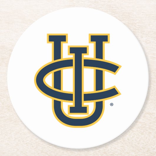 University of California, Irvine Logo Runder Pappuntersetzer (Vorderseite)