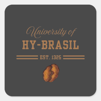 University of Hy-Brasil, Est. 1325 Quadratischer Aufkleber